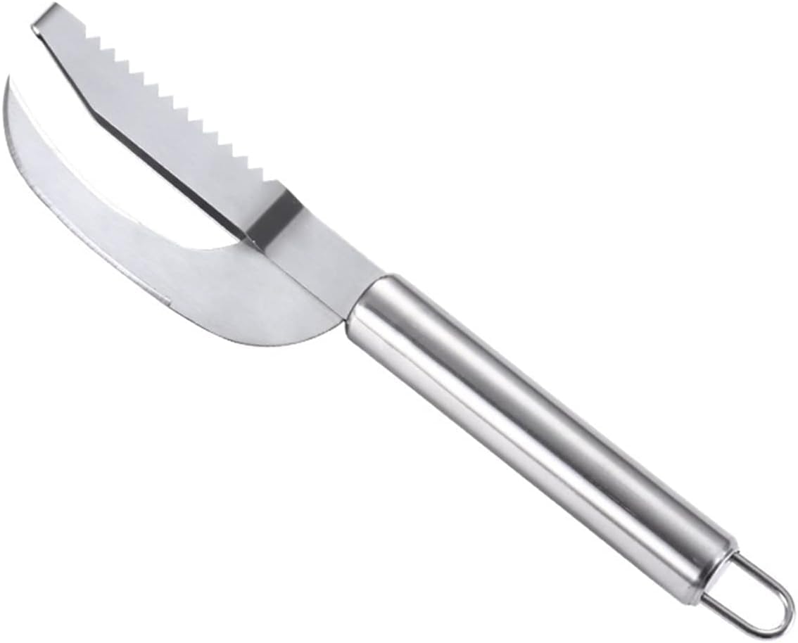 3-in-1 Stainless Steel Fish Scaler Knife, Fish Maw Cleaning Tool with Sawtooth Design, Kitchen Scraper