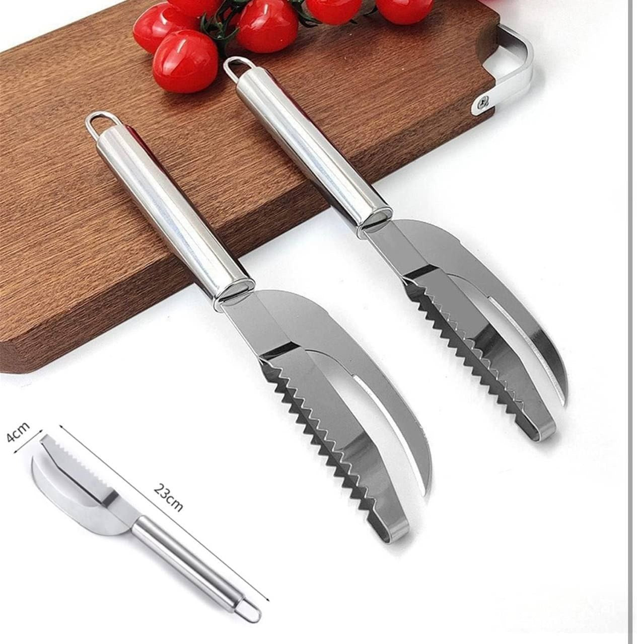 3-in-1 Stainless Steel Fish Scaler Knife, Fish Maw Cleaning Tool with Sawtooth Design, Kitchen Scraper